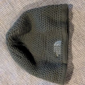 North face olive green beanie